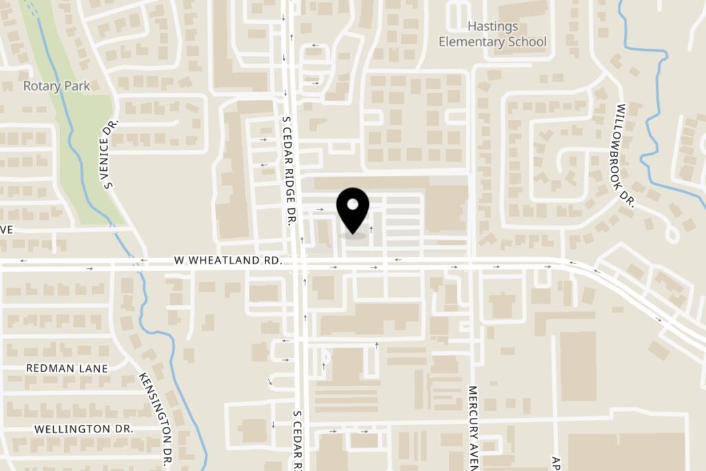 Map showing Take Out Burgers at 795 West Wheatland Road in Duncanville